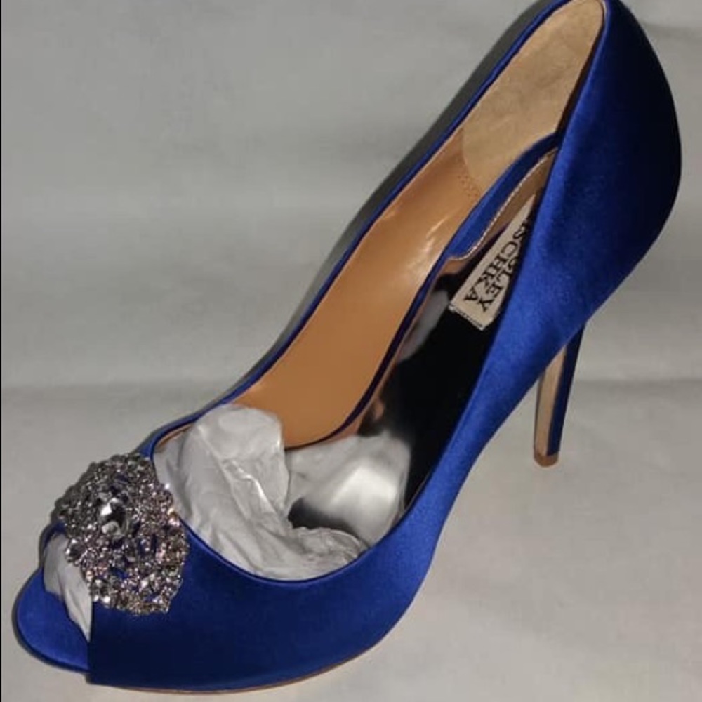 Fawn Sapphire Badgley Mischka Heels with Crystal